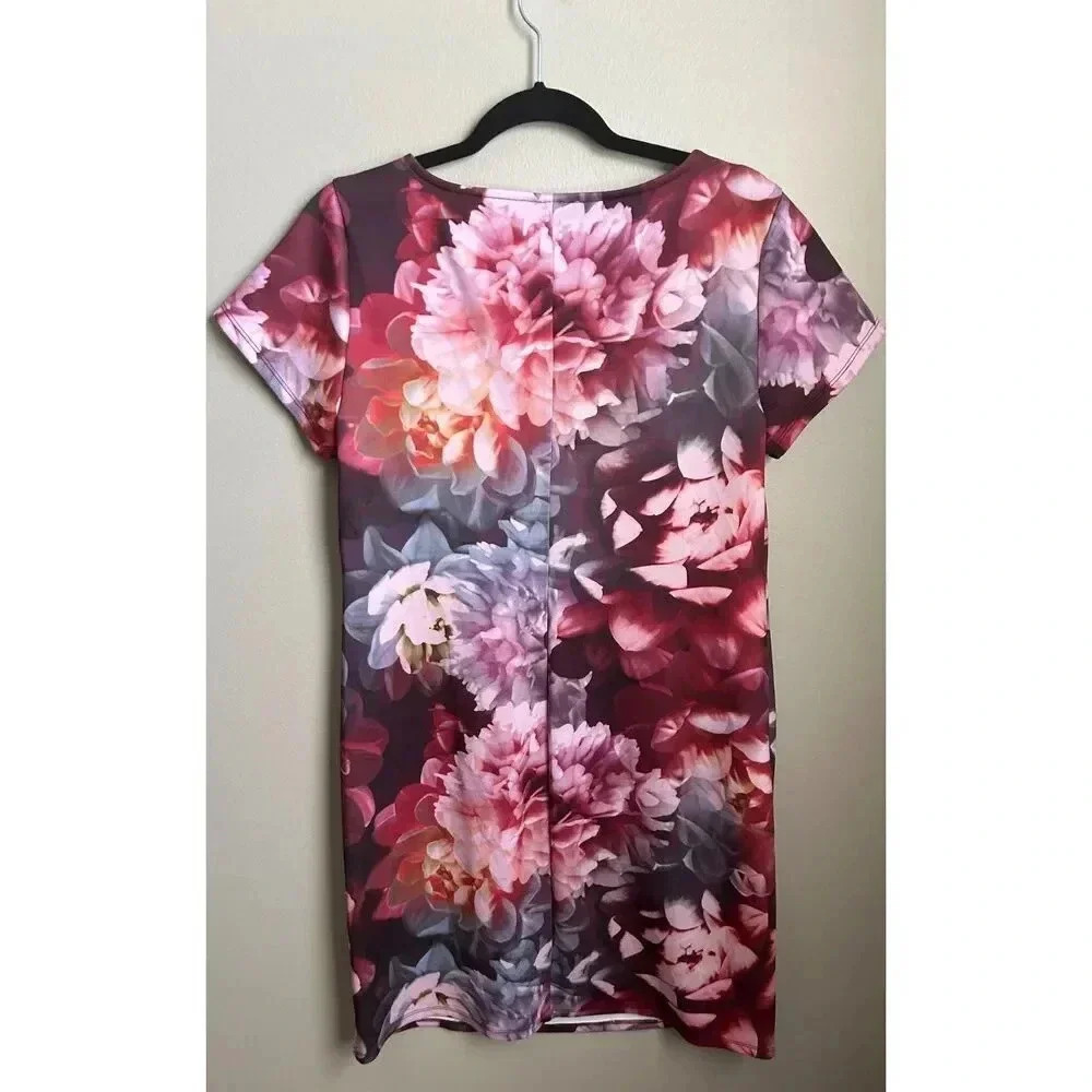 NWT Torrid Multi Floral Scuba Knit Dress, Plus Mini Dress, Size 12 - Picture 4 of 7